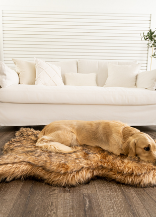 PupRug by Paw.com® Faux Fur Orthopedic Dog Bed - Curve Sable Tan