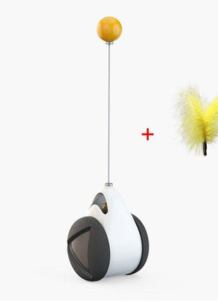 Swing Toys for Cats Kitten Interactive Balance Car Cat Chasing Toy With Catnip Funny Pet Products Indoor Cats Chaser Toys with Feather Catnip Ball Balanced Exercise Wheel Toy for Cats Chasing Hunting Playing