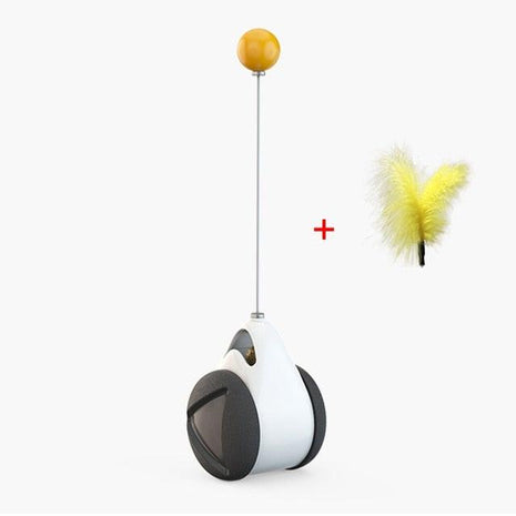Swing Toys for Cats Kitten Interactive Balance Car Cat Chasing Toy With Catnip Funny Pet Products Indoor Cats Chaser Toys with Feather Catnip Ball Balanced Exercise Wheel Toy for Cats Chasing Hunting Playing