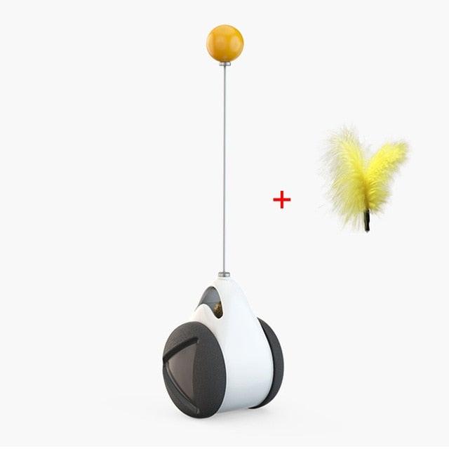 Swing Toys for Cats Kitten Interactive Balance Car Cat Chasing Toy With Catnip Funny Pet Products Indoor Cats Chaser Toys with Feather Catnip Ball Balanced Exercise Wheel Toy for Cats Chasing Hunting Playing
