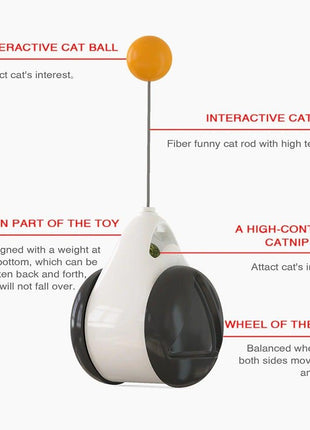 Swing Toys for Cats Kitten Interactive Balance Car Cat Chasing Toy With Catnip Funny Pet Products Indoor Cats Chaser Toys with Feather Catnip Ball Balanced Exercise Wheel Toy for Cats Chasing Hunting Playing