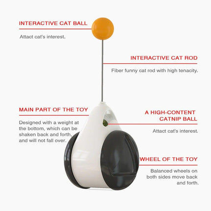 Swing Toys for Cats Kitten Interactive Balance Car Cat Chasing Toy With Catnip Funny Pet Products Indoor Cats Chaser Toys with Feather Catnip Ball Balanced Exercise Wheel Toy for Cats Chasing Hunting Playing