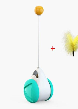 Swing Toys for Cats Kitten Interactive Balance Car Cat Chasing Toy With Catnip Funny Pet Products Indoor Cats Chaser Toys with Feather Catnip Ball Balanced Exercise Wheel Toy for Cats Chasing Hunting Playing