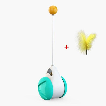 Swing Toys for Cats Kitten Interactive Balance Car Cat Chasing Toy With Catnip Funny Pet Products Indoor Cats Chaser Toys with Feather Catnip Ball Balanced Exercise Wheel Toy for Cats Chasing Hunting Playing