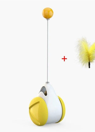 Swing Toys for Cats Kitten Interactive Balance Car Cat Chasing Toy With Catnip Funny Pet Products Indoor Cats Chaser Toys with Feather Catnip Ball Balanced Exercise Wheel Toy for Cats Chasing Hunting Playing