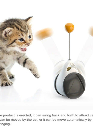 Swing Toys for Cats Kitten Interactive Balance Car Cat Chasing Toy With Catnip Funny Pet Products Indoor Cats Chaser Toys with Feather Catnip Ball Balanced Exercise Wheel Toy for Cats Chasing Hunting Playing