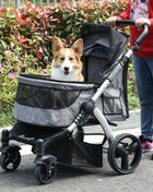 Travel Pet Stroller with Adjustable Handlebar