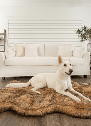 PupRug by Paw.com® Faux Fur Orthopedic Dog Bed - Curve Sable Tan