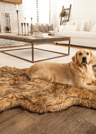 PupRug by Paw.com® Faux Fur Orthopedic Dog Bed - Curve Sable Tan