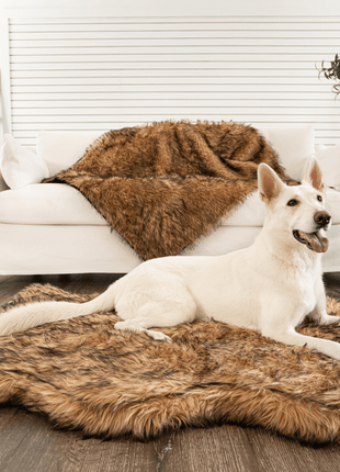 PupRug by Paw.com® Faux Fur Orthopedic Dog Bed - Curve Sable Tan