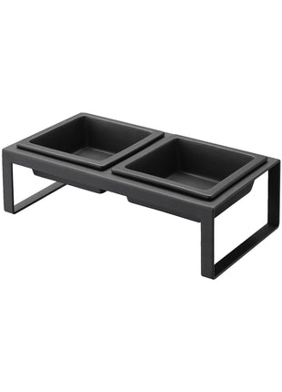 Pet Food Bowl - Tall - Steel + Ceramic