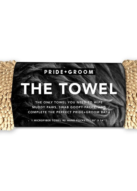 THE TOWEL Microfiber Dog & Cat Drying Towel — Hand Pockets, Odor-Resistant & 7× Water Absorbent