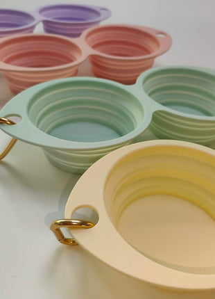 Collapsible Double Pet Bowl – Lightweight & Portable for Travel