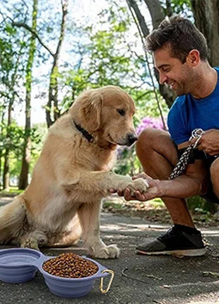 Collapsible Double Pet Bowl – Lightweight & Portable for Travel