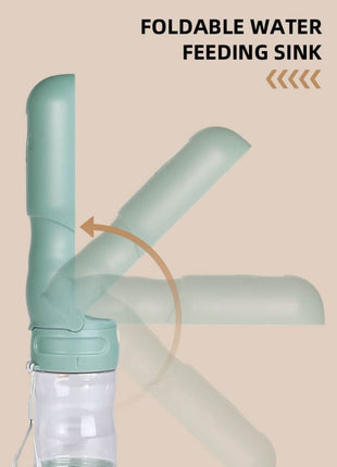 Travel Dog Water Bottle with Treat Holder – Leakproof & BPA-Free 350mL