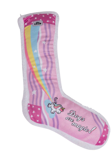 Squeaky Sock Plush Dog Toy – Whimsy Wonders Unicorn Design