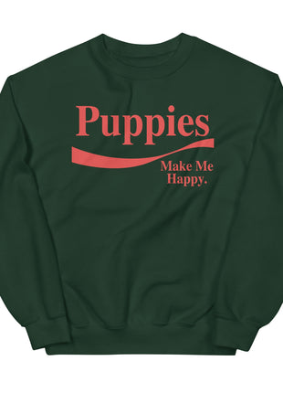 Enjoy Puppies Make Me Happy | Unisex Sweatshirt | Red Font