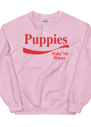 Enjoy Puppies Make Me Happy | Unisex Sweatshirt | Red Font