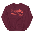 Enjoy Puppies Make Me Happy | Unisex Sweatshirt | Red Font