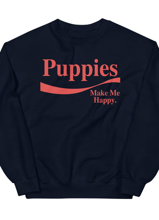 Enjoy Puppies Make Me Happy | Unisex Sweatshirt | Red Font