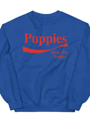 Enjoy Puppies Make Me Happy | Unisex Sweatshirt | Red Font