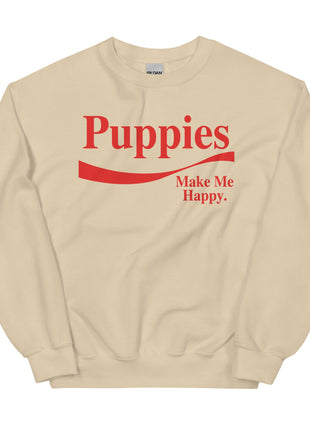 Enjoy Puppies Make Me Happy | Unisex Sweatshirt | Red Font