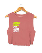 Fitness Goals: Pet More Dogs Crop Top | Gift for Dog Moms | Made in USA | 5 Colors