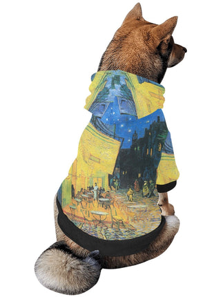 Van Gogh Cafe Terrace At Night Button Hoodie - Pup List