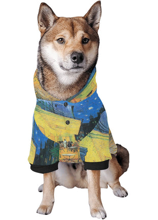Van Gogh Cafe Terrace At Night Button Hoodie - Pup List