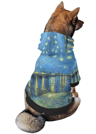 Van Gogh Starry Night Over The Rhone Button Hoodie - Pup List