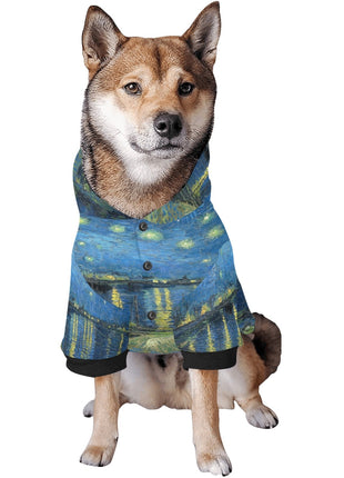 Van Gogh Starry Night Over The Rhone Button Hoodie - Pup List