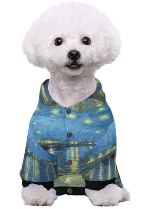 Van Gogh Starry Night Over The Rhone Button Hoodie - Pup List