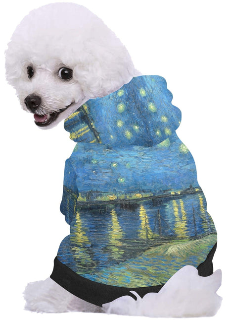 Van Gogh Starry Night Over The Rhone Button Hoodie - Pup List
