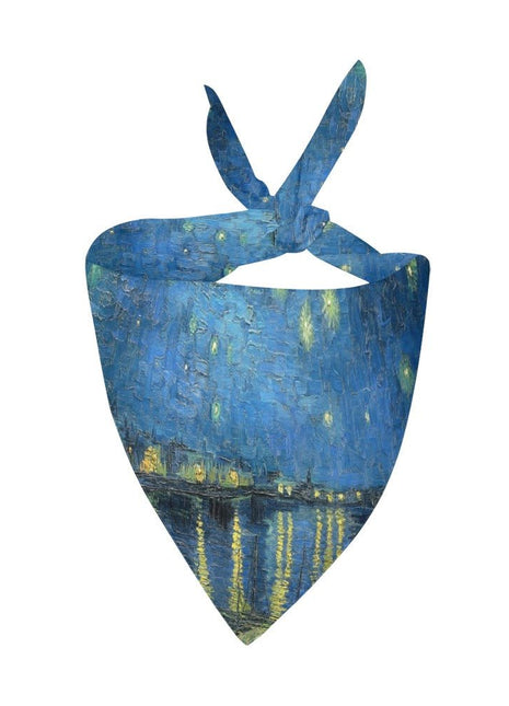 Van Gogh Starry Night Over The Rhone Double-Sided Pet Bandana