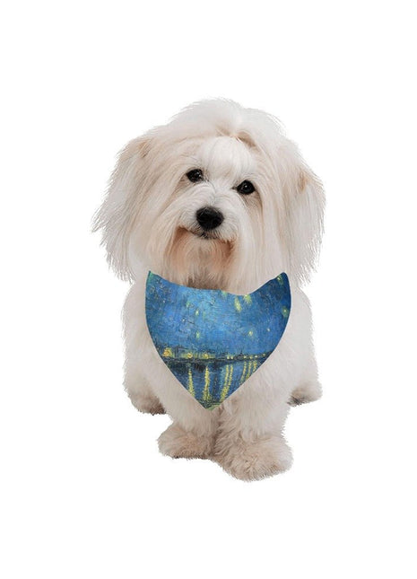 Van Gogh Starry Night Over The Rhone Double-Sided Pet Bandana