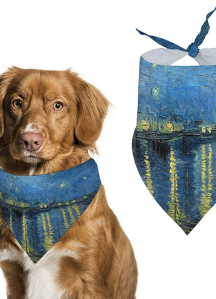 Van Gogh Starry Night Over The Rhone Pet Scarf