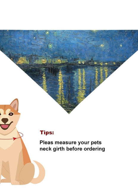 Van Gogh Starry Night Over The Rhone Pet Scarf