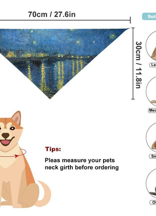 Van Gogh Starry Night Over The Rhone Pet Scarf