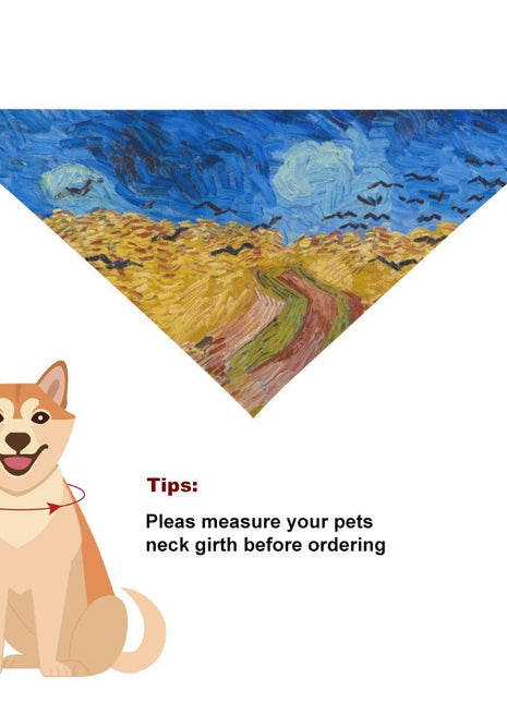 Van Gogh Wheatfield with Crows Pet Scarf
