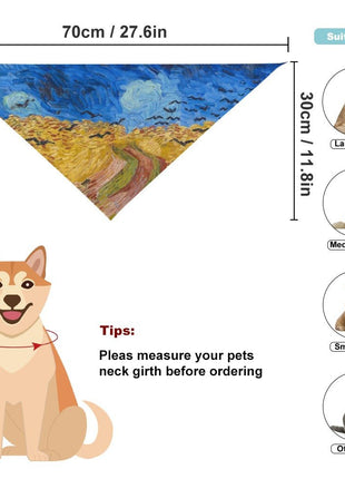 Van Gogh Wheatfield with Crows Pet Scarf
