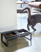 Pet Food Bowl - Tall - Steel + Ceramic