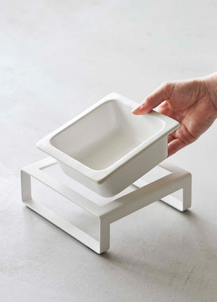 Single Pet Food Bowl - Steel + Ceramic