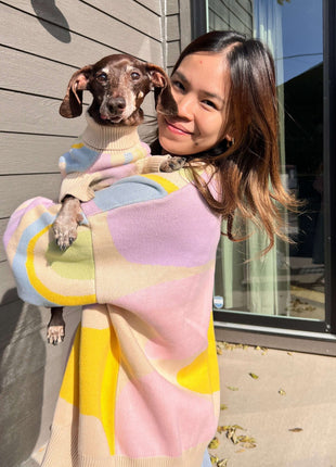 Wavy Knitted Dog Sweater