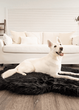 PupRug by Paw.com®  Faux Fur Orthopedic Dog Bed - Curve Midnight Black