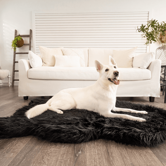 PupRug by Paw.com™  Faux Fur Orthopedic Dog Bed - Curve Midnight Black