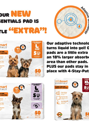 WizSmart Essentials Large Dog Training Pads for Puppies