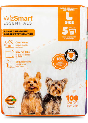 WizSmart Essentials Large Dog Training Pads for Puppies