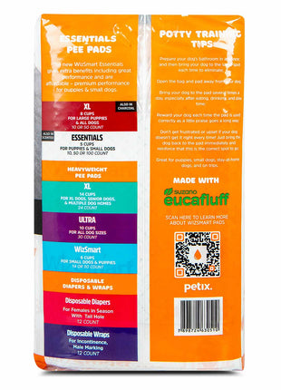 WizSmart Essentials Pads with Charcoal, XL, 50 ct