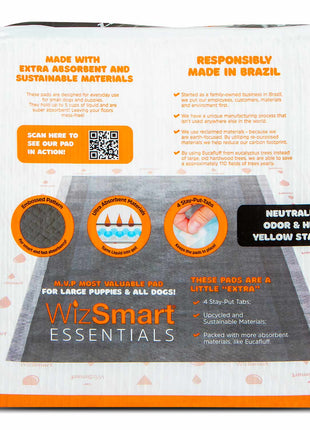 WizSmart Essentials Pads with Charcoal, XL, 50 ct