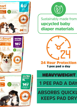 WizSmart Heavyweight Pads for Small Dogs & Puppies